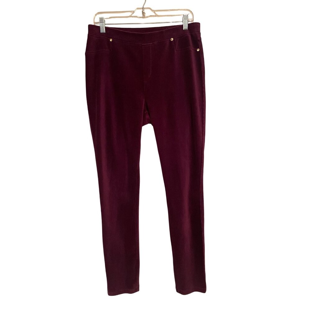 Calvin Klein Women’s Ribbed stretch corduroy Leggings purple jewel